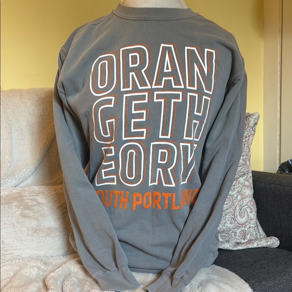 Orangetheory Gray and Orange Sweatshirt